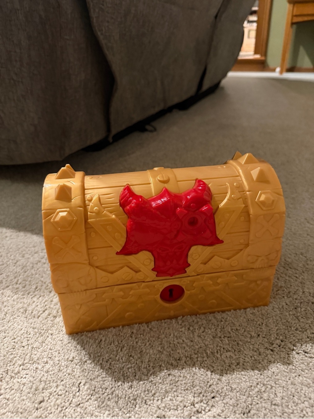 Kids Treasure Chest Toy in Yellow and Red - Play Storage Chest